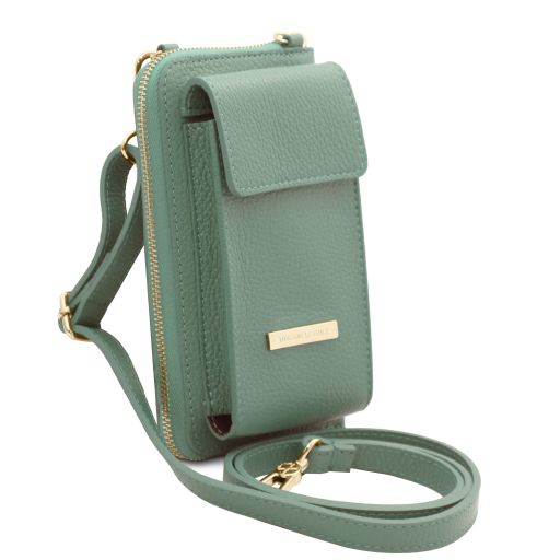 TL Bag - Portefeuille/supporte pour téléphone en cuir avec bandoulière