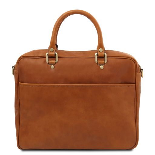 Pisa - Cartable en cuir porte ordinateur avec poche frontale