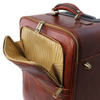 TL Voyager - Valise verticale en cuir avec 4 roulettes