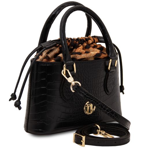 Croque - Croc print leather handbag