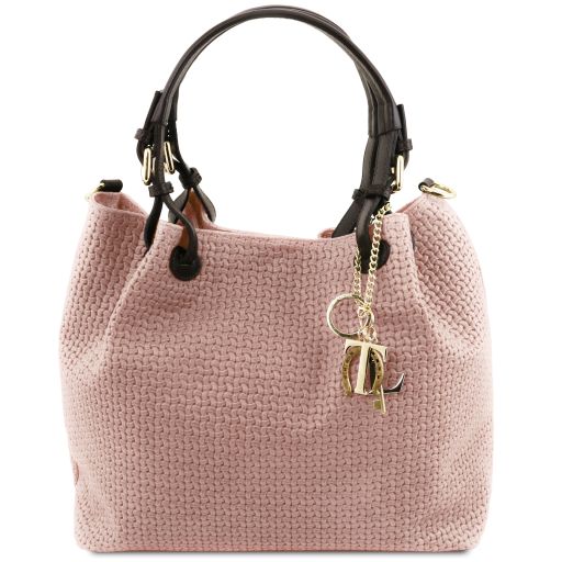 TL KeyLuck - Sac shopping en cuir imprimé tressé