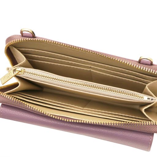 Urania - Portefeuille/supporte pour téléphone en cuir avec bandoulière