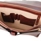 Assisi - Cartable en cuir avec 3 compartiments