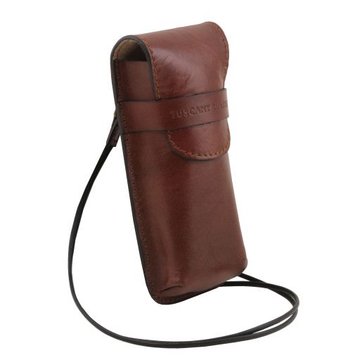 Étui à lunettes en cuir exclusif avec bandoulière Secondary image