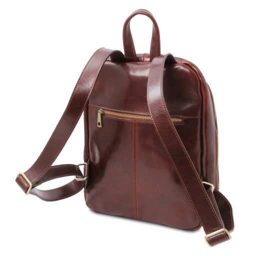 Perth - 2 Compartments leather backpack