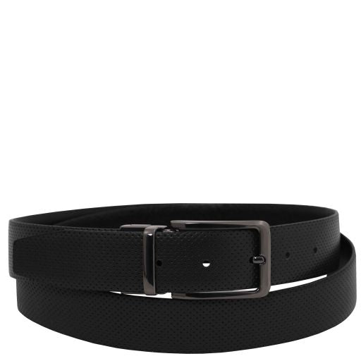 Elegant double-sided leather belt 35mm in smooth leather Main image