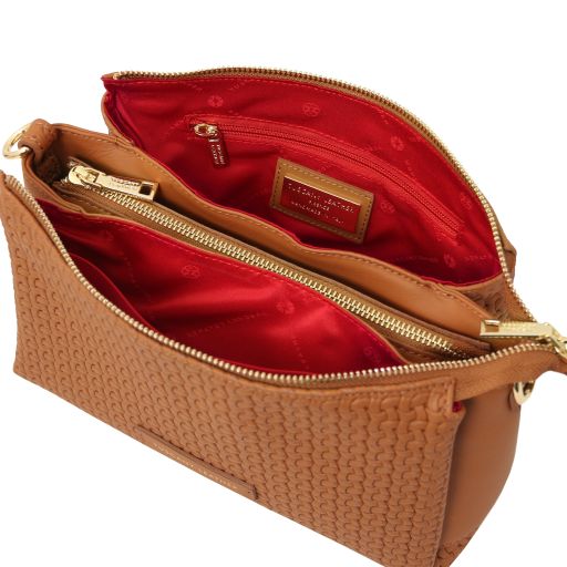 Dedalo - Sac bandoulière en cuir imprimé tressé