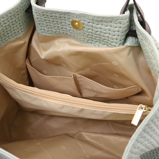TL KeyLuck - Sac shopping en cuir imprimé tressé