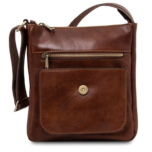 Jimmy - Leather crossbody bag for men with front pocket