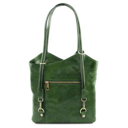 PATTY — Convertible Italian Leather Backpack Bag