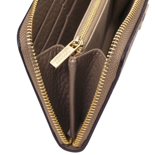 Financier - Elégant Portefeuille en cuir entièrement zippée