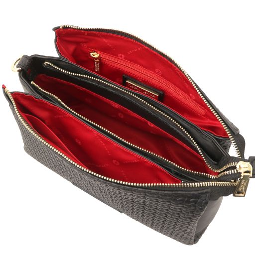 DEDALO — Woven Leather Crossbody Bag