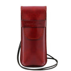 Exclusive leather crossbody case for glasses