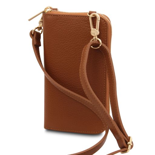 TL Bag - Portefeuille/supporte pour téléphone en cuir avec bandoulière