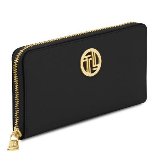 Financier - Elégant Portefeuille en cuir entièrement zippée
