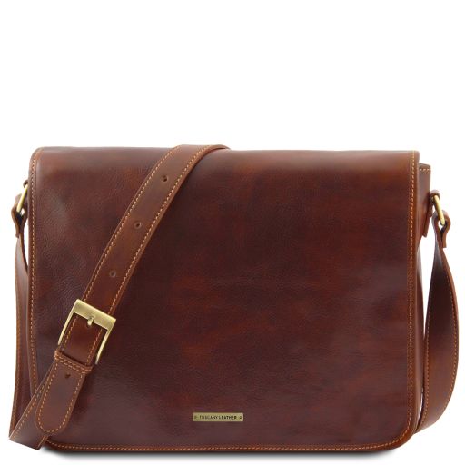 Messenger double - Crossbody leather bag