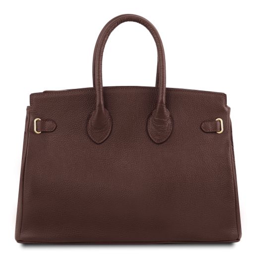 TL Bag - Leather handbag with golden hardware