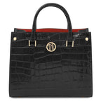 CROQUE – Sac cabas structuré en cuir effet croco