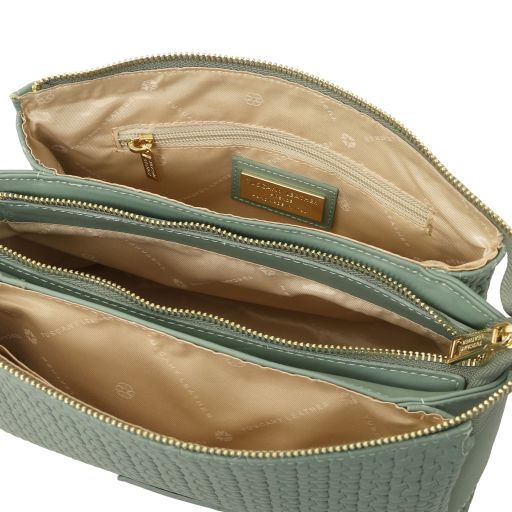 Dedalo - Sac bandoulière en cuir imprimé tressé