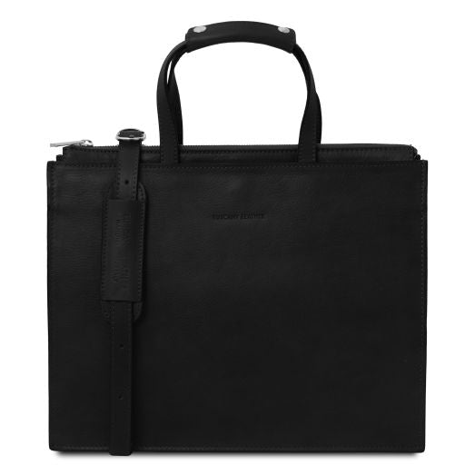 Palermo - Leather briefcase 3 compartments for women