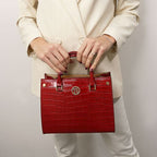 CROQUE – Sac cabas structuré en cuir effet croco