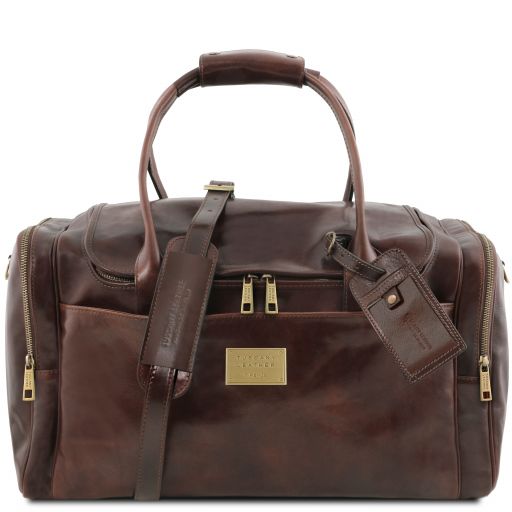 TL Voyager - Travel leather bag with side pockets