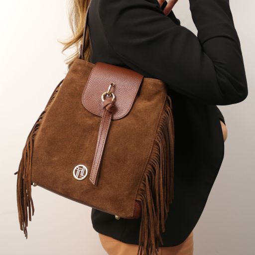 Nomade - Suede leather fringe shoulder bag