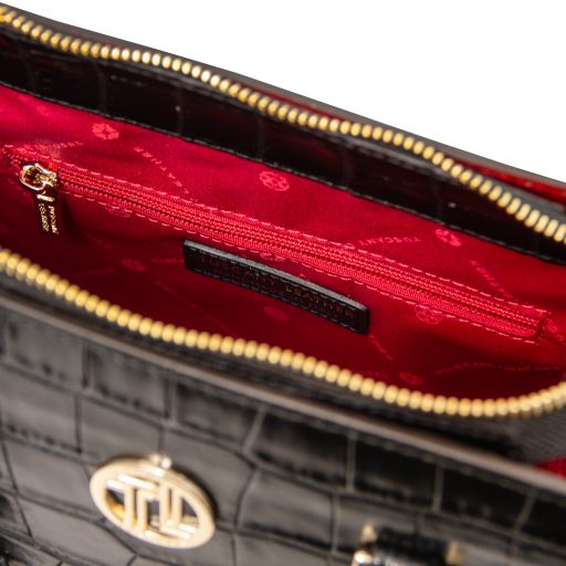 CROQUE – Sac cabas structuré en cuir effet croco