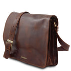 Messenger double - Besace en cuir