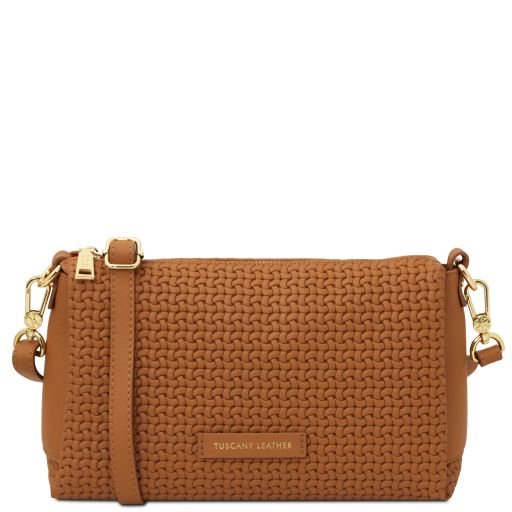 Dedalo - Sac bandoulière en cuir imprimé tressé
