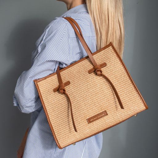 Frame - Sac à bandoulière en raphia