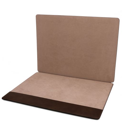 Leather desk pad with inner compartment