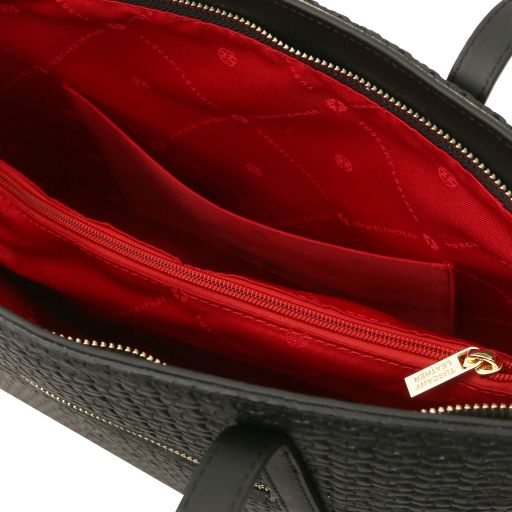 DEDALO — Woven Printed Leather Shopping Bag