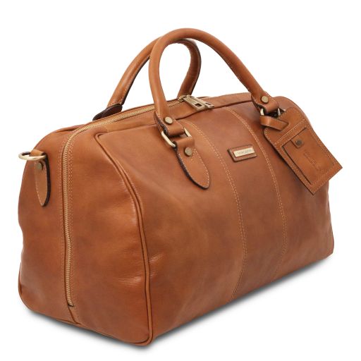 Lisbona - Travel leather duffle bag - Small size