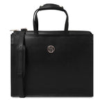 Palermo - Serviette en cuir Saffiano avec 3 compartiments