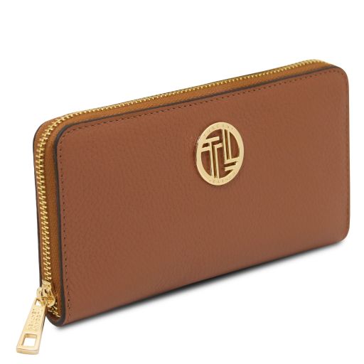 Financier - Elégant Portefeuille en cuir entièrement zippée