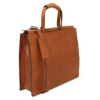 Palermo - Leather briefcase 3 compartments for women