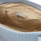 Dedalo - Sac shopping en cuir imprimé tressé