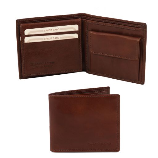 Exclusive 3 fold leather wallet for men with coin pocket