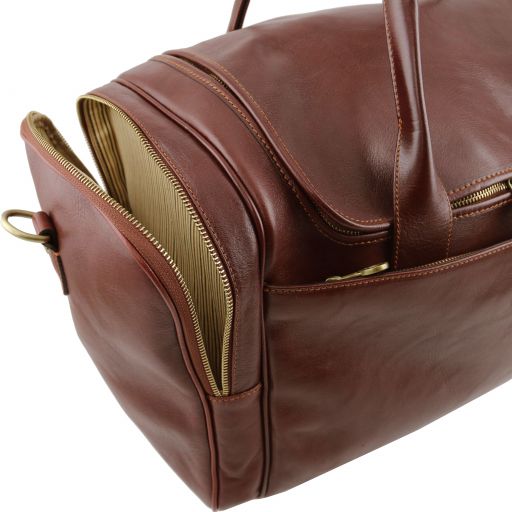TL Voyager - Sac de voyage en cuir avec poches aux côtés