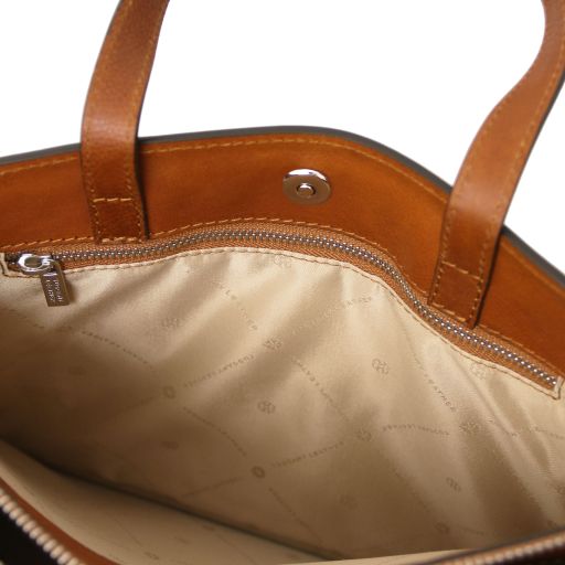 Palermo - Leather briefcase 3 compartments for women