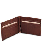 Elégant porte cartes en cuir avec pince à billets