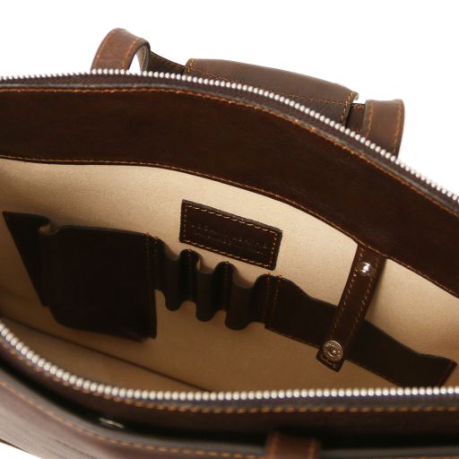 Palermo - Leather briefcase 3 compartments for women