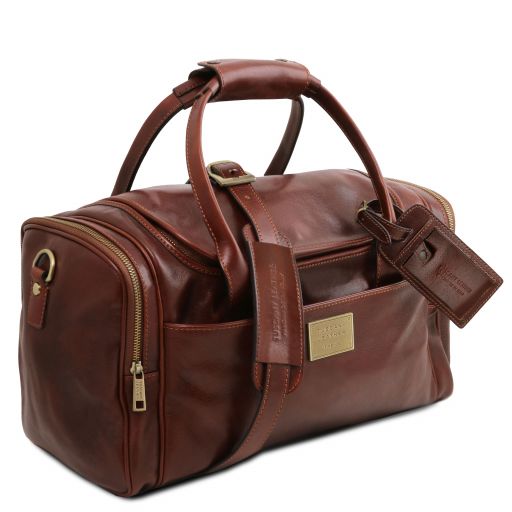 TL Voyager - Sac de voyage en cuir avec poches aux côtés