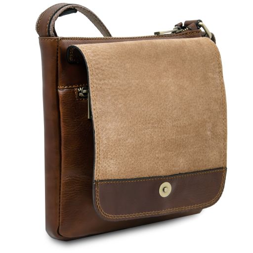 Jimmy - Leather crossbody bag for men with front pocket