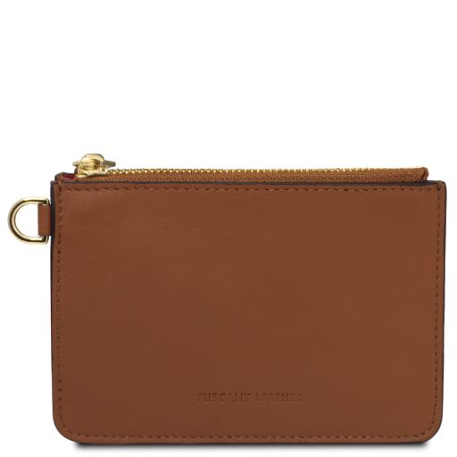 Leather card holder with handle