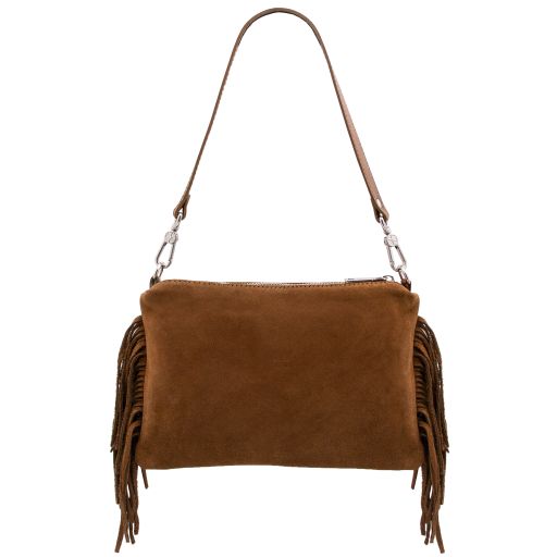 Nomade - Suede leather fringe clutch