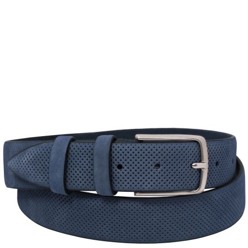 Elegant perforated nubuck leather belt 35mm Main image