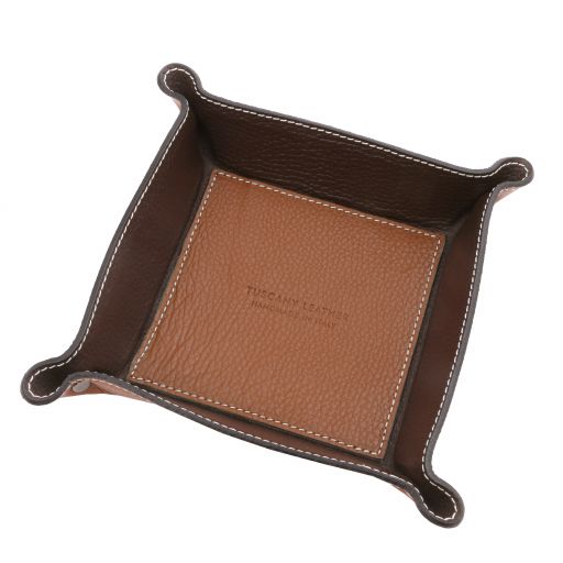 Leather valet tray