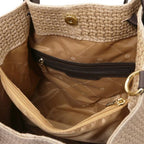 TL KeyLuck - Sac shopping en cuir imprimé tressé